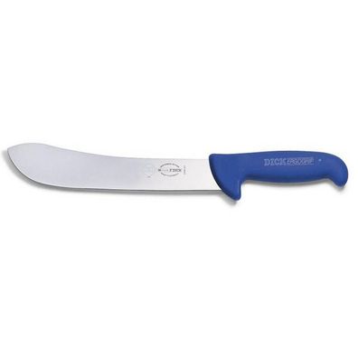 Dick Blockmesser 30 cm mit geschwungener Klinge blauer Griff