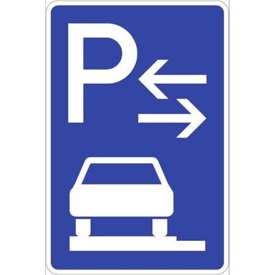 Parken ganz auf Gehwegen links (Mitte), Symbolschild, StVO