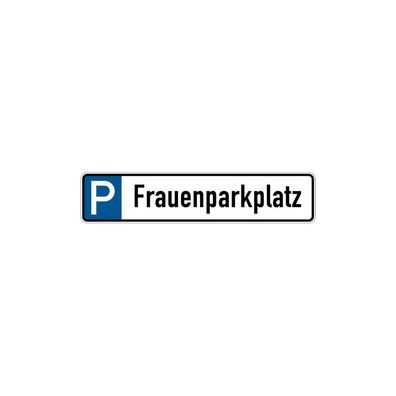 Parkplatzkennzeichen, P-Frauenparkplatz, 113x523mm, Alu geprägt