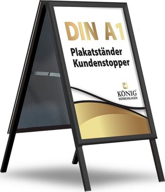 Plakatständer Keitum Black Line DIN A1 schwarz | beidseitig fér 2 Plakate | Réckwand