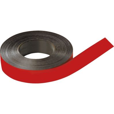 Magnetband, beschriftbar, zum Zuschneiden, rot, 30mm, 30m/ Rolle