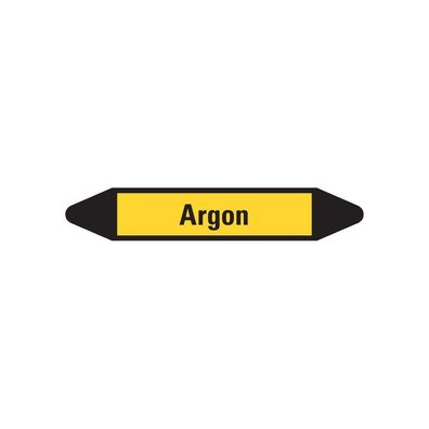 RKZ-Etikett Argon, gelb/ schwarz, fér ß 15-25mm, 96x17mm, 8/ Bogen