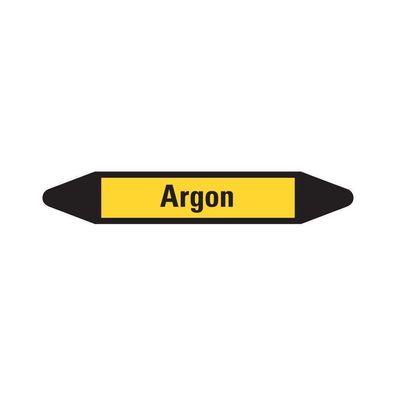 RKZ-Etikett Argon, gelb/ schwarz, fér ß 25-40mm, 154x26mm, 5/ Bogen