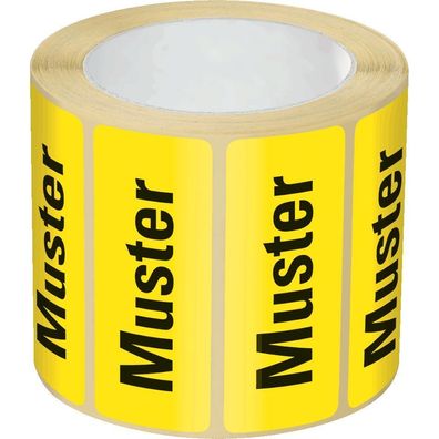 Organisationsetikett Muster!, gelb, Haftpapier, ablösbar, 500/ Rol