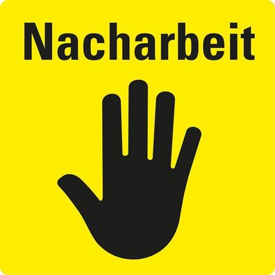 Organisationsetikett Nacharbeit, gelb, Haftpapier, ablösbar, 500/ Rol