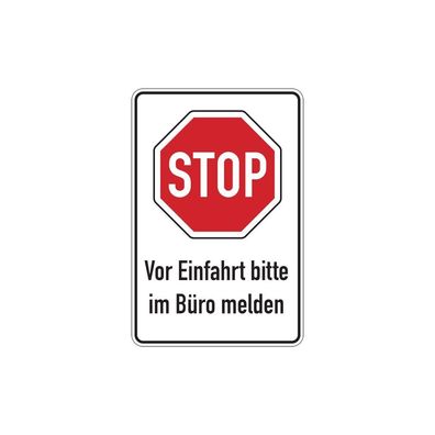 Parkplatz, STOP, Vor Einfahrt bitte im Béro melden, Alu glatt