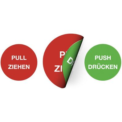 Piktogramm PULL ZIEHEN / PUSH Drécken (doppelseitig), Textschild