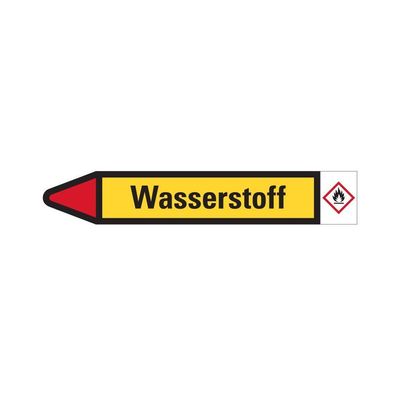 RKZ-Etikett Wasserstoff, links, gelb/ schwarz/ rot, fér 5/ Bog