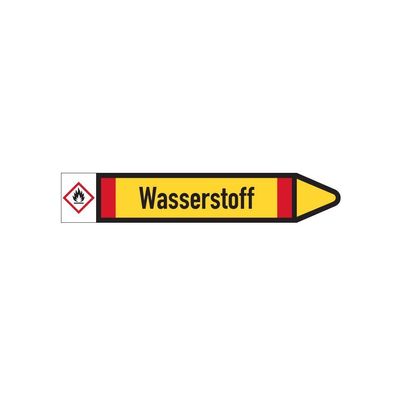 RKZ-Etikett Wasserstoff, rechts, DIN, gelb/ schwarz/ rot, 8/ Bog