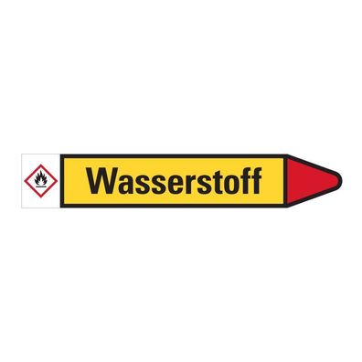RKZ-Etikett Wasserstoff, rechts, gelb/ schwarz/ rot, fér 3/ Bog