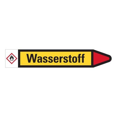 RKZ-Etikett Wasserstoff, rechts, gelb/ schwarz/ rot, fér 5/ Bog