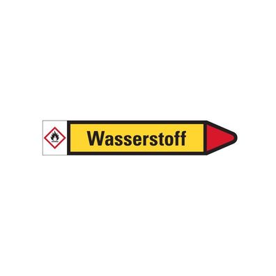 RKZ-Etikett Wasserstoff, rechts, gelb/ schwarz/ rot, fér 8/ Bog