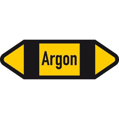Rohrl. Etikett Argon, gelb/ schwarz/ schwarz, ab ß90mm, 300x100mm, 2/ Bo