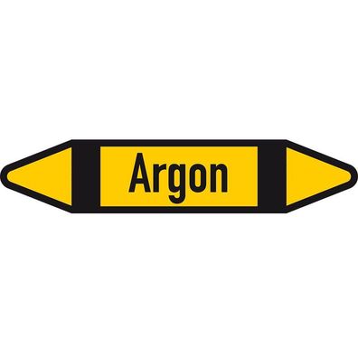 Rohrl. Etikett Argon, gelb/ schwarz/ schwarz, f.ß40-60mm, 179x37mm, 5/ Bo