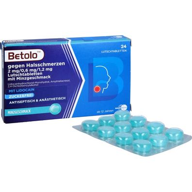 Betolo gegen Halsschm. 2/0.6/1.2mg Lutschtab. Minz