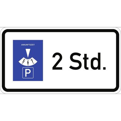 Verkehrsschild VZ1040-32, Parkscheibe ... Std., Alu, RA1, 420x231 mm