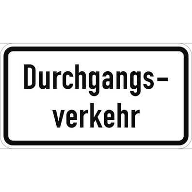 Verkehrsschild VZ1053-36, Durchgangsverkehr, Alu, RA1, 600x330 mm