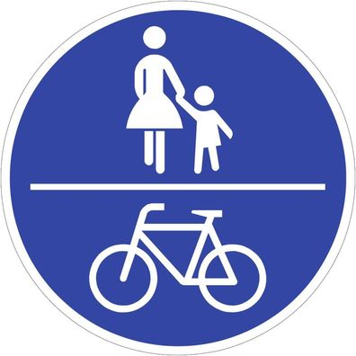 Verkehrsschild VZ240, Gemeinsamer Geh- und Radweg, Alu, RA2, ß 420 mm