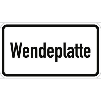 Verkehrsschild VZ2421, Wendeplatte, Alu, RA1, 420x231 mm