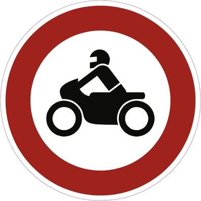 Verkehrsschild VZ255, Verbot fér Krafträder, Alu, RA2, ß 420 mm