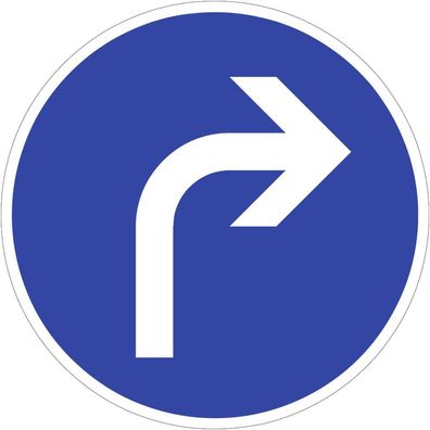 Vorgeschriebene Fahrtrichtung rechts, Symbolschild, StVO