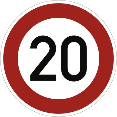 Zulässige Höchstgeschwindigkeit 20 km/ h, Textschild, StVO