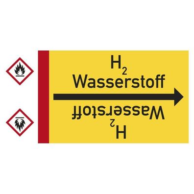 Rohrleitungsband H2 Wasserstoff, DIN 2403, ab 33m/ Rolle
