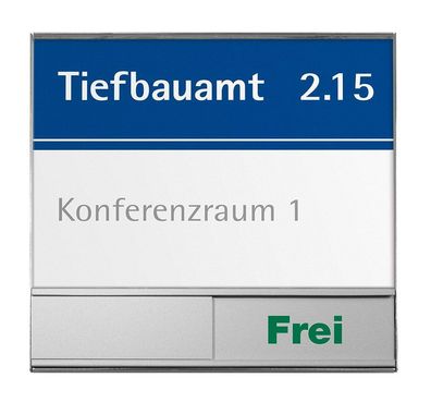 RIO Térschild mit Belegt/ Frei-Schieber, Format: 149,5x149,5 mm