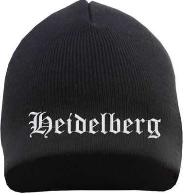 Heidelberg Beanie Mütze - Altdeutsch - Bestickt - Strickmütze Wintermütz