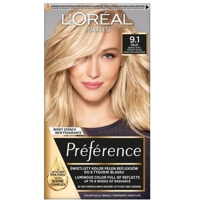 L'Oreal Paris Preference Haarfarbe 9.1 Oslo Hellblond