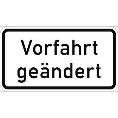 Verkehrsschild VZ1008-30, Vorfahrt geändert, Alu, RA2, 600x330 mm