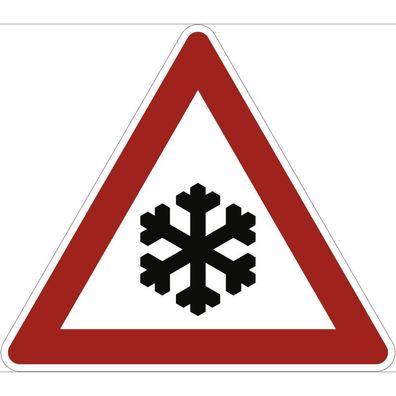 Verkehrsschild VZ101-51, Schnee- oder Eisglätte, Alu, RA1, 630 mm SL