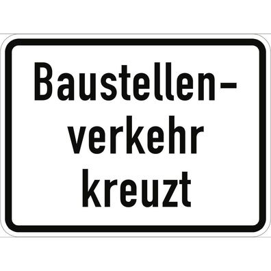 Verkehrsschild VZ2132, Baustellenverkehr kreuzt, Alu, RA1, 420x315 mm