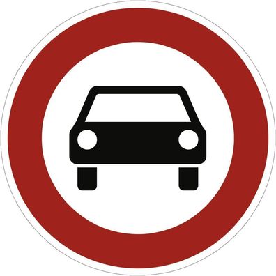 Verkehrsschild VZ251, Verbot fér Kraftwagen, Alu, RA2, ß 600 mm
