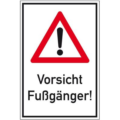 Schild Gefahrenstelle, Vorsicht Fußgänger!, Nr.101, Alu RA0, reflekt