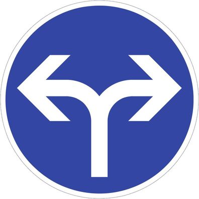 Vorgeschriebene Fahrtrichtung rechts oder links, Symbolschild, StVO