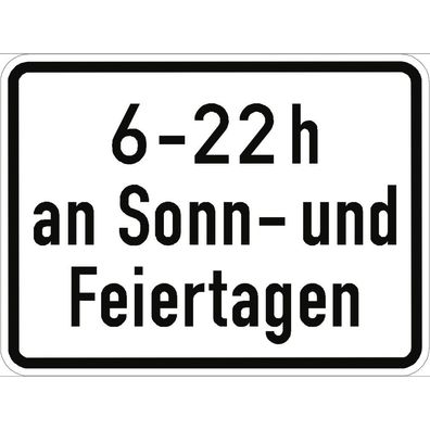 Zeitliche Beschränkung ( - h) an Sonn- und Feiertagen, , StVO