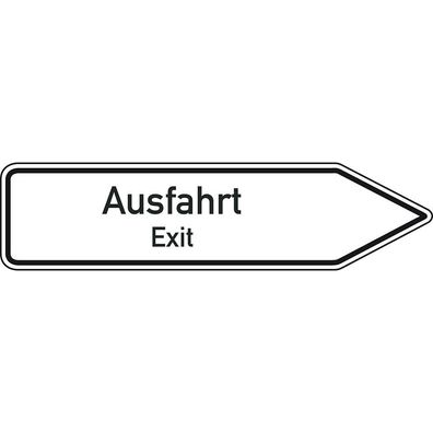 Wegweiser Ausfahrt/ Exit,2-sprachig, rechtsweisend, Alu RA0,1400x350mm