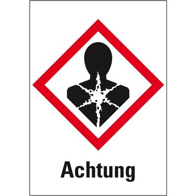 Symbol Gesundheitsgefahr GHS08, Achtung, Haftpapier, 1000/ Rol