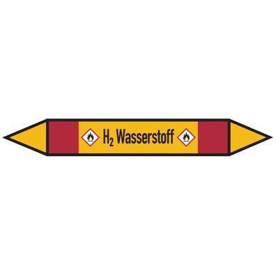Rohrleitungsetikett, H2 Wasserstoff
