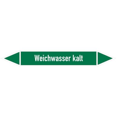 Rohrleitungsetikett, Weichwasser kalt