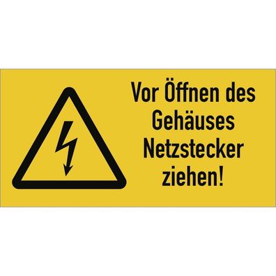 Vor ßffnen des Gehäuses Netzstecker ziehen!, Kombischild, ISO 7010