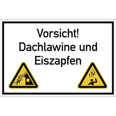 Vorsicht! Dachlawine und Eiszapfen, Kombischild, ISO 7010