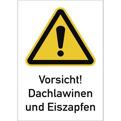 Vorsicht! Dachlawinen und Eiszapfen, Kombischild, ISO 7010