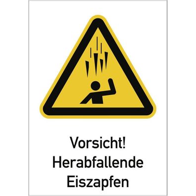 Vorsicht! Herabfallende Eiszapfen, Kombischild, ISO 7010