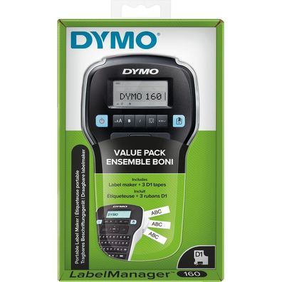 Vorteils-Set DYMO Beschriftungsgerät LabelManager 160, inkl. 3 D1-Schriftbänder