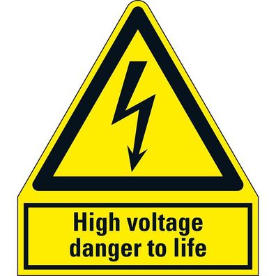 Warn-Kombischild High voltage danger to life, Aluminium, 210x240mm