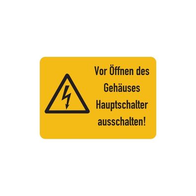 Warnaufkleber, Hauptschalter ausschalten!