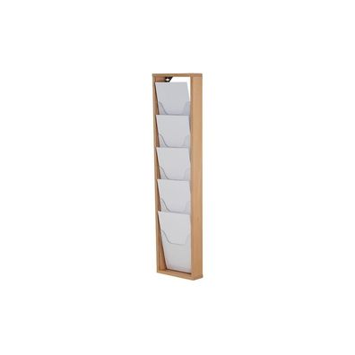 Wooden Broschérenhalter Wall. Natural wood. 5xA4
