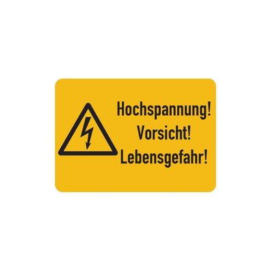 Warnschild, Hochspannung! Vorsicht! Lebensgefahr!, Folie ISO 7010